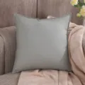 Grey PU leather pillow cover, modern waterproof cushion case for sofa living room decor - Light Gray