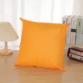 Solid color short plush pillowcase, soft square cushion cover for living room sofa and bed. - 45x45cm / Bright Orange