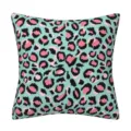 Fodera per cuscino in peluche corto stampa leopardo astratto rosa turchese per divano casa. - 45*45cm / Stile 14