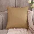 Waterproof PU leather square throw pillow soft cushion cover for living room sofa decor - Brown