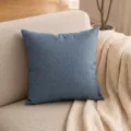 Cuscino decorativo in lino blu per divano, cuscino quadrato tinta unita per salotto. - Blu