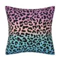 Fodera per cuscino stampa leopardo astratta in peluche corto, sfumatura rosa blu divano. - 45*45cm / Stile 15