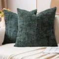 Fodere per cuscini texturizzate verde scuro, copricuscino da divano in ciniglia minimalista. - 40x40cm / Verde Scuro