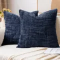 Fodera per cuscino in ciniglia testurizzata blu navy, copricuscino da divano moderno. - 45*45cm (Solo fodera per cuscino) / Blu navy