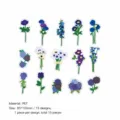Blaues Blumen PET Sticker Set mit 15 zauberhaften Pflanzenmotiven für Tagebuch und Basteln. - Qianquan (Bezaubernd)