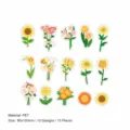 PET Deko Sticker Set, botanische Blumen Tagebuch Aufkleber, schwere Schreibwaren. - Rinuan (Warme Sonne)