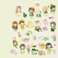 Süßes Washi Sticker Set 30 Stk, ästhetische Tagebuch Planer dekorative Aufkleber DIY. - Aomori Geschichte