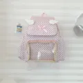 Zaino ita a pois rosa stile carino borsa scolastica con ali di peluche e tasca trasparente - Pois Rosa