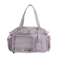 Bolso de hombro de gran capacidad lavanda mujer casual bolso diario con ventana transparente - Con Compartimento Oculto (Puede Ocultar Panel de Luz) / Púrpura