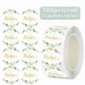 Muttertag runden Aufkleber Rolle, Goldfolie botanischen Kranz Design, 500 Stk pro Rolle für Geschenke. - Stil B182