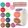 500pcs roll Mother's Day gold foil stickers decorative labels for gift wrapping party decor - B187