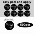 500 Stk 1 Zoll Runde Gratis Geschenk Aufkleber Schwarze Siegel Etiketten Hochzeit - 500 Stück 2.5cm / Schwarz (B429)