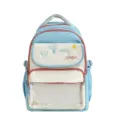 Mochila escolar colorblock linda para estudiantes, bolso ligero grande y casual para niñas. - Mochila / Azul