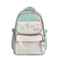 Mochila escolar bonita con bloques de color para estudiantes, gran capacidad ligera. - Mochila / Verde