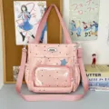 Pink Polka Dot Ita Bag Clear Window Shoulder Bag Cute Anime Canvas Student Backpack - Single Bag / Pink