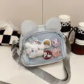 Bolso ita estilo japonés chica linda bolso de hombro cruzado transparente de malla mujer - Sin colgante / Azul
