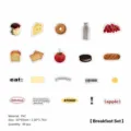 PaperMore dekoratives Aufkleberetui retro niedliche Food Thema Tagebuch Sticker 40Stk - Zehn Uhr Frühstück