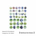 PaperMore round sticker sheet, Rain and Plant pattern, decorative stationery, 150x190mm size - Rain on Banana Leaves
