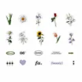 PaperMore Retro süße Blumen Deko Aufkleber Pack, ästhetische Tagebuch Pflanzen Sticker. - Blühende Blumen