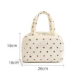 Insulated lunch bag cute polka dot bento box tote portable food storage container bag - Beige Polka Dot