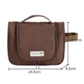 Borsa da toilette appendibile marrone, grande organizer cosmetico da viaggio con gancio. - Marrone