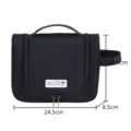 Black hanging travel toiletry bag large capacity cosmetic makeup organizer pouch - Black
