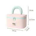 Borsa per cosmetici rosa con manico e cerniera, grande custodia da viaggio per toeletta. - Rosa