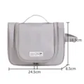 Portable hanging toiletry bag large capacity travel cosmetic organizer grey storage bag - Gray