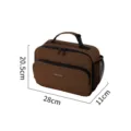 Borsa termica marrone per il pranzo con zip, tasca in rete e comodo manico per ufficio e scuola. - Caffè