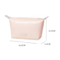 Borsa cosmetica in pelle PU rosa pochette trucco portatile con cerniera 16.5 cm - Beige
