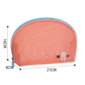 Borsa Cosmetica Semi-Circolare in Rete Arancione Pochette da Viaggio con Zip Blu Variante - Arancione
