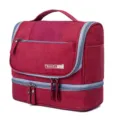 Trousse de toilette de voyage rouge organisateur de maquillage a suspendre grande capacite. - Rouge