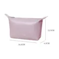 Purple leather cosmetic bag with zipper, portable minimalist dumpling pouch for daily makeup storage. - Light Purple