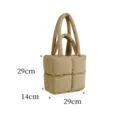 Borsa shopper trapuntata beige con doppi manici, borsa a mano morbida per stile quotidiano. - Taglia S / Marrone chiaro
