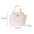 Borsa per pranzo trapuntata con fiocco rosa, borsa portatile con tasche laterali per lavoro. - Fiocco Rosa