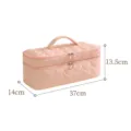 Borsa di stoccaggio rosa trapuntata a doppio strato per asciugacapelli e accessori - Rosa