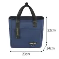 Borsa termica pranzo portatile bento bag blu scuro termica borsa pasto con anello a D - Taglia S / Blu Marino