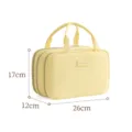 Borsa cosmetica da viaggio gialla a tre strati con scomparti multipli e doppi manici 26cm - Giallo