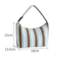 Borsa Pranzo Bento in Tessuto Oxford A Righe Borsa Termica Portatile per Alimenti 21cm - strisce blu