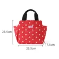 Borsa termica pranzo trapuntata rossa con manici neri per lavoro e picnic quotidiani. - Rosso a Pois Bianchi