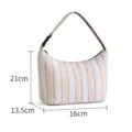 Borsa per pranzo a righe in tessuto oxford, borsa termica portatile per ufficio, 16x13.5x21cm - A Righe Cachi