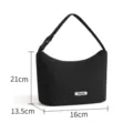 Borsa porta pranzo in tessuto Oxford nero, elegante borsa a mano per ufficio e uso quotidiano. - Nero