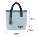 Insulated lunch bag portable thermal food container student office work storage tote bag blue - S / Blue