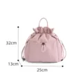 Pink drawstring tote bag for women, cute insulated bento lunch handbag for daily commute work. - Magenta Pink