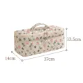 Borsa da viaggio trapuntata a doppio strato con fiori per asciugacapelli e ferro arricciacapelli. - Beige Rosa Floreale