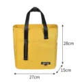 Portable yellow insulated lunch bag with black handles, thermal bento bag for work daily use. - L / Yellow