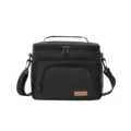 Borsa termica nera per pranzo con tracolla, borsa frigo di grande capacita uso quotidiano. - Nero