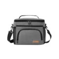 Borsa termica grigia con tracolla, borsa frigo anti-perdita per ufficio, scuola e viaggi. - Grigio