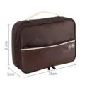 Dreischichtige digitale Aufbewahrungstasche fur Reisekabel und tragbare Powerbank Tasche - 28*9*21 cm / Kaffeebraun