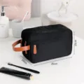 Borsa da Toeletta Uomo Grande Capacità Borsa per Cosmetici in Tessuto Oxford Nero - 25*10*15cm / Nero